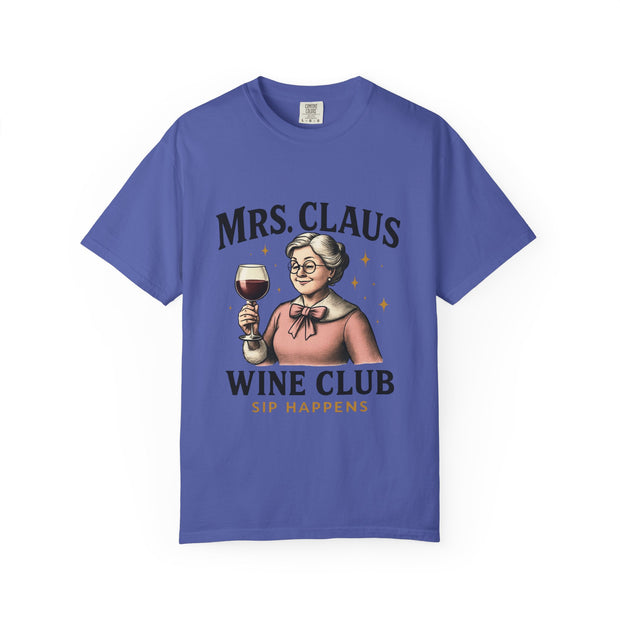 Mrs. Claus Wine Club T-Shirt, Fun Christmas Tee, Holiday Humor Shirt, Unique Gift for Wine Lovers, Mrs Claus Wine Lover Apparel