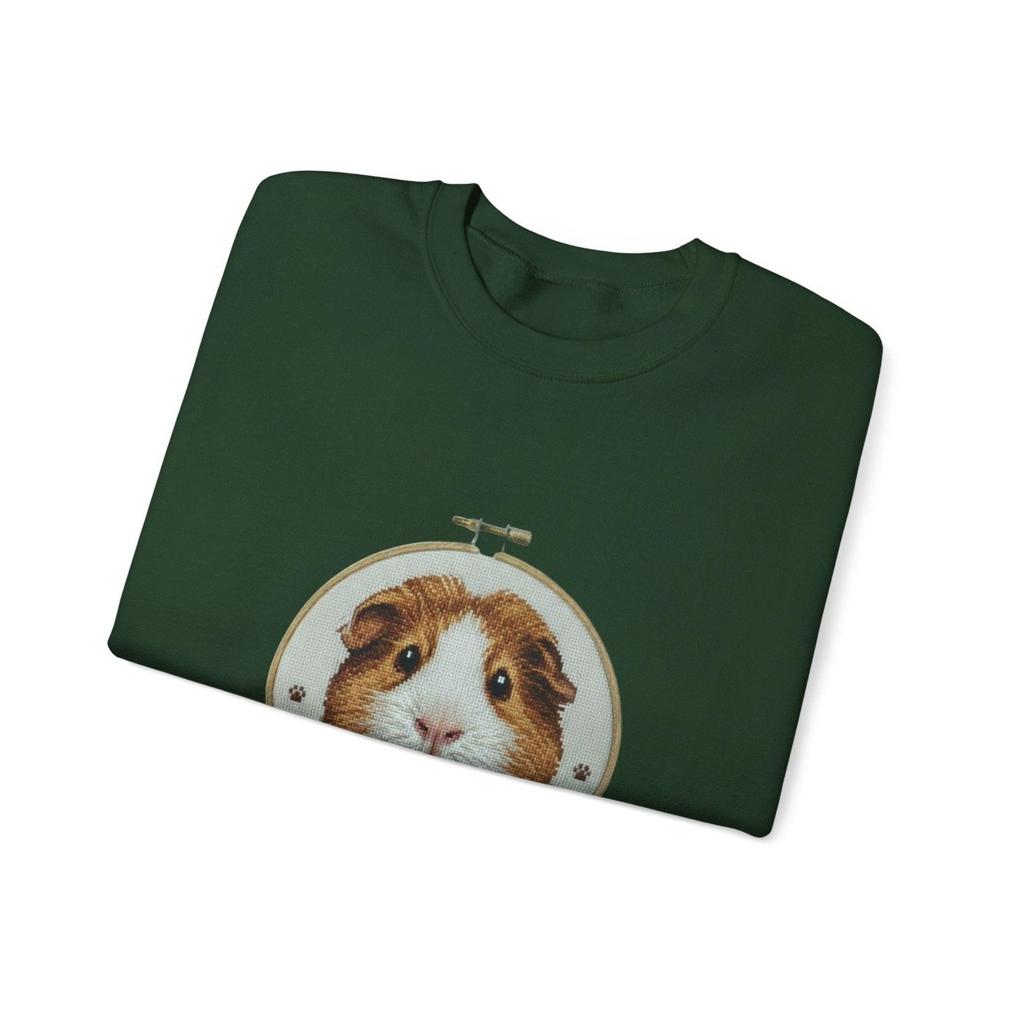 Guinea Pig Portrait Crewneck Sweatshirt | Embroidery Hoop Style