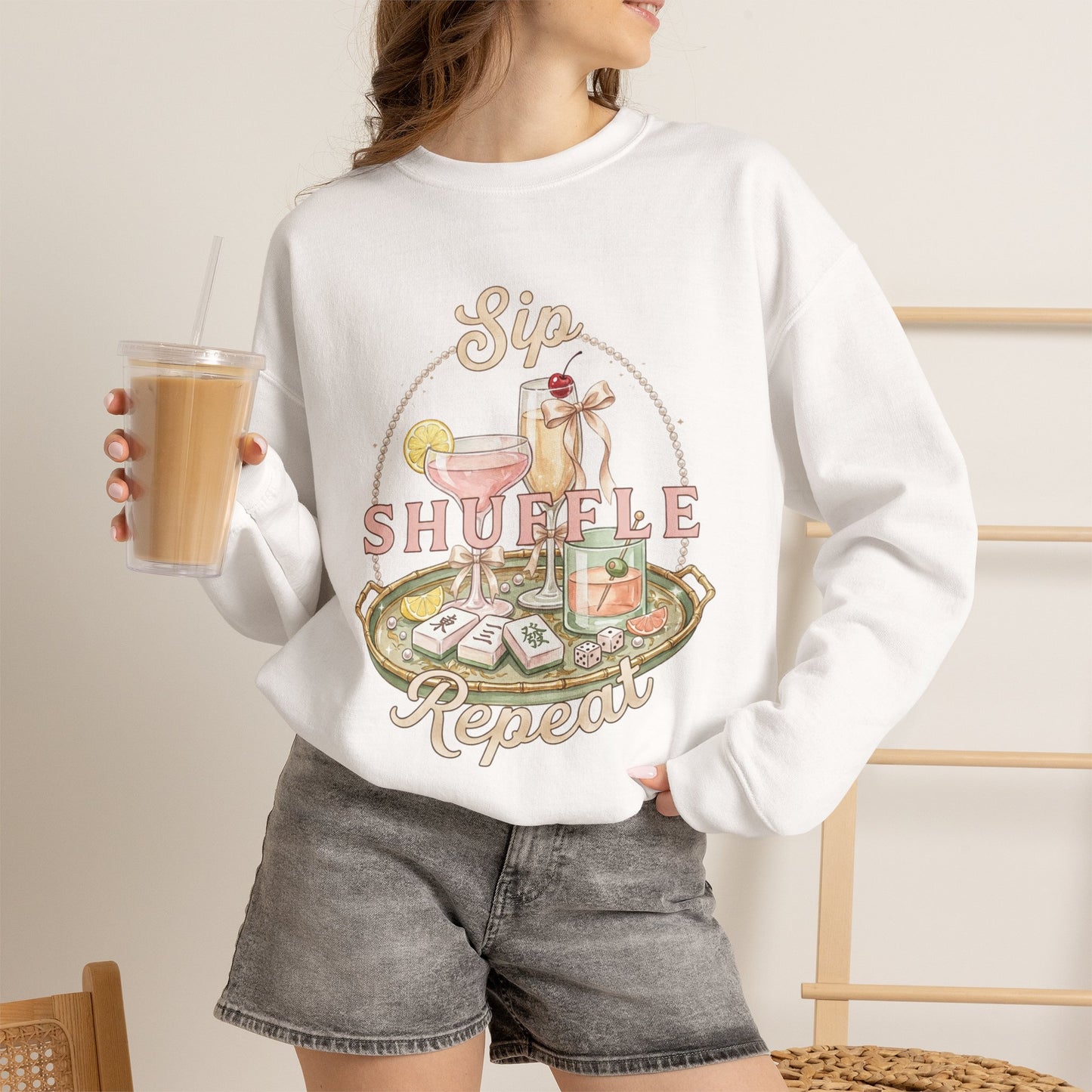 Mahjong Girls Night Crewneck Sweatshirt | Mahjong Tiles, Pastel Cozy Club