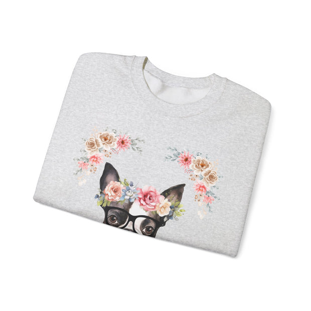 Geeky Goddess French Bulldog Unisex Crewneck Sweatshirt