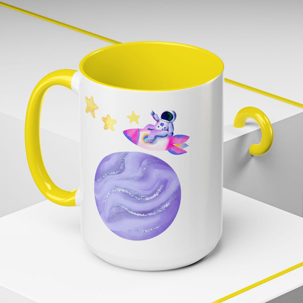 Astronaut Taking Off In Space Accent Coffee Mug