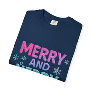 Merry and Nerdy T-Shirt, Unisex Gamer Tee, Holiday Gaming Shirt, Fun Christmas Apparel, Gift for Nerds, Cozy Casual Style