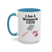 'I Am A Woman In STEM' Accent Coffee Mug