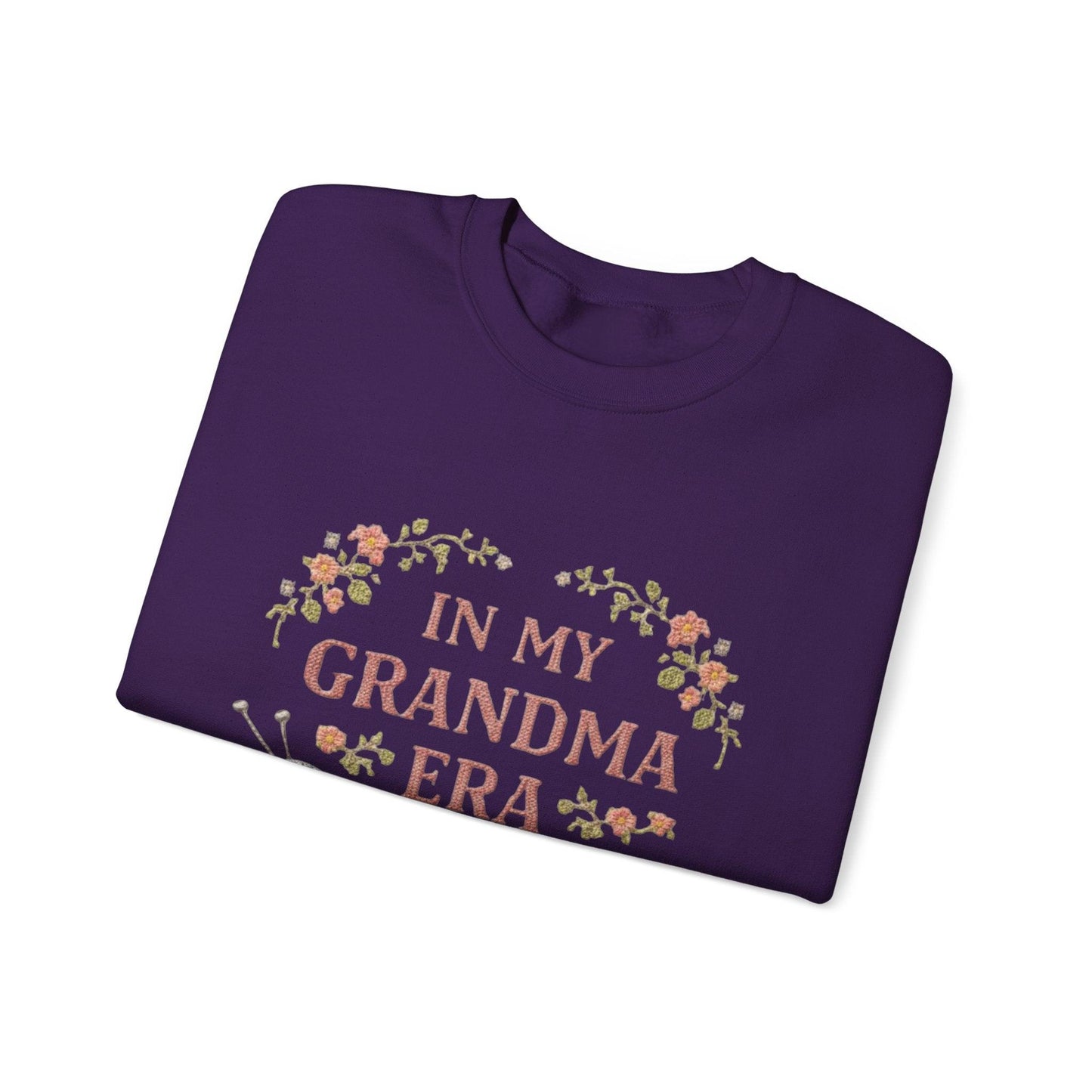 In My Grandma Era knitting balls and glasses Sweatshirt | Cozy vintage floral design