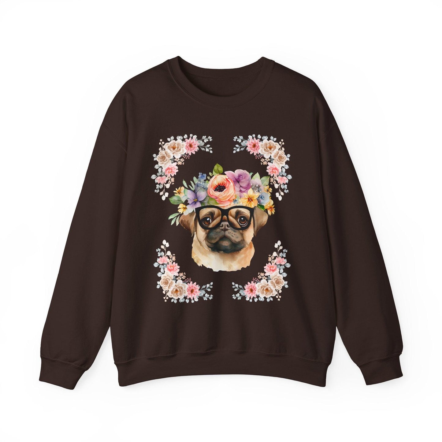 Geeky Goddess Pug Unisex Crewneck Sweatshirt