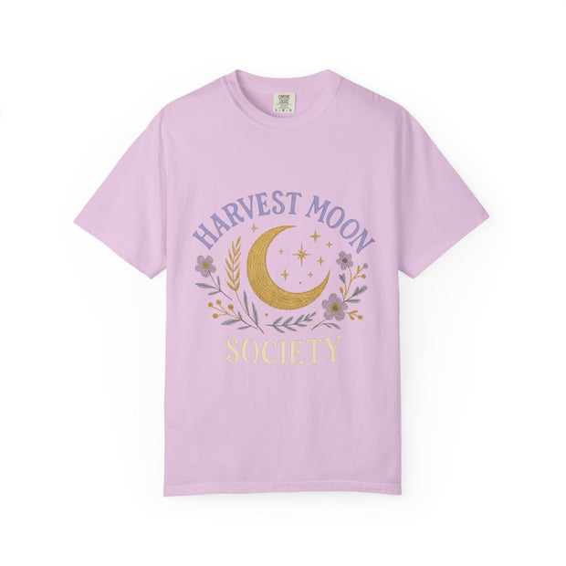 Harvest Moon Society Unisex T-Shirt, Cozy Graphic Tee, Astrology Apparel, Gift for Moon Lovers, Autumn Style, Casual Wear