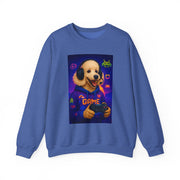 Gamer Dog Sweatshirt, Unisex Crewneck, Cute Gaming Apparel, Gift for Pet Lovers, Funny Sweatshirt, Cozy Gaming Clothing
