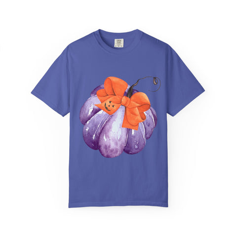 Purple Pumpkin Wrapped In A Bow Unisex T-Shirt