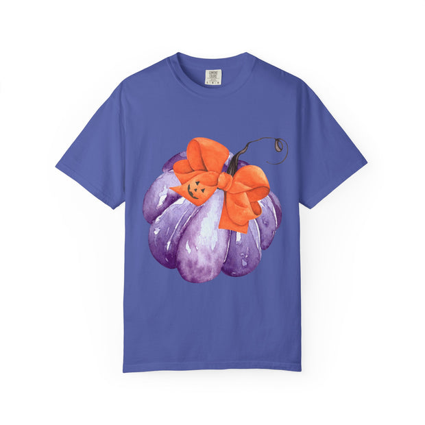 Purple Pumpkin Wrapped In A Bow Unisex T-Shirt