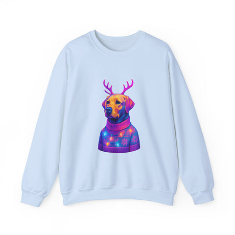 Neon Labrador Reindeer Sweater Sweatshirt | Colorful Dog Christmas Crewneck
