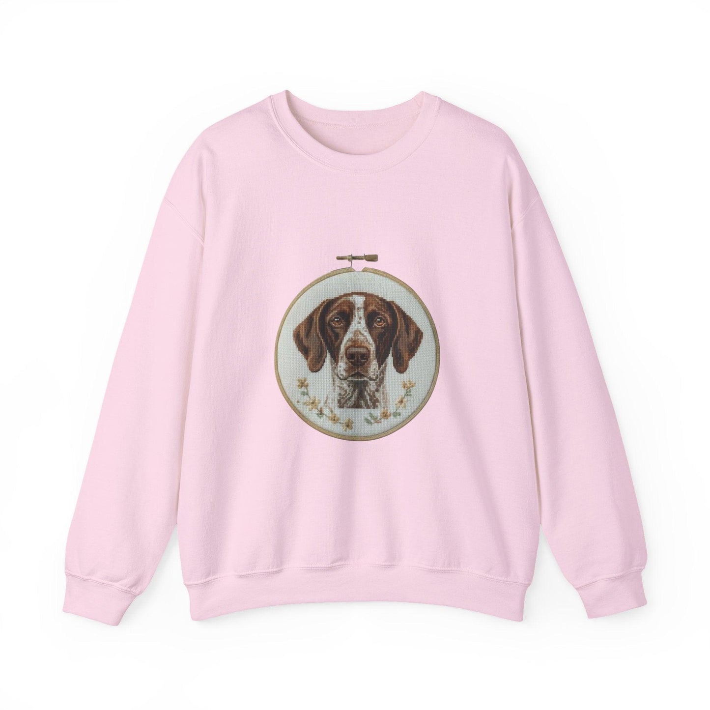 German Pointer Portrait sweatshirt | Dog Head Embroidery Hoop Design