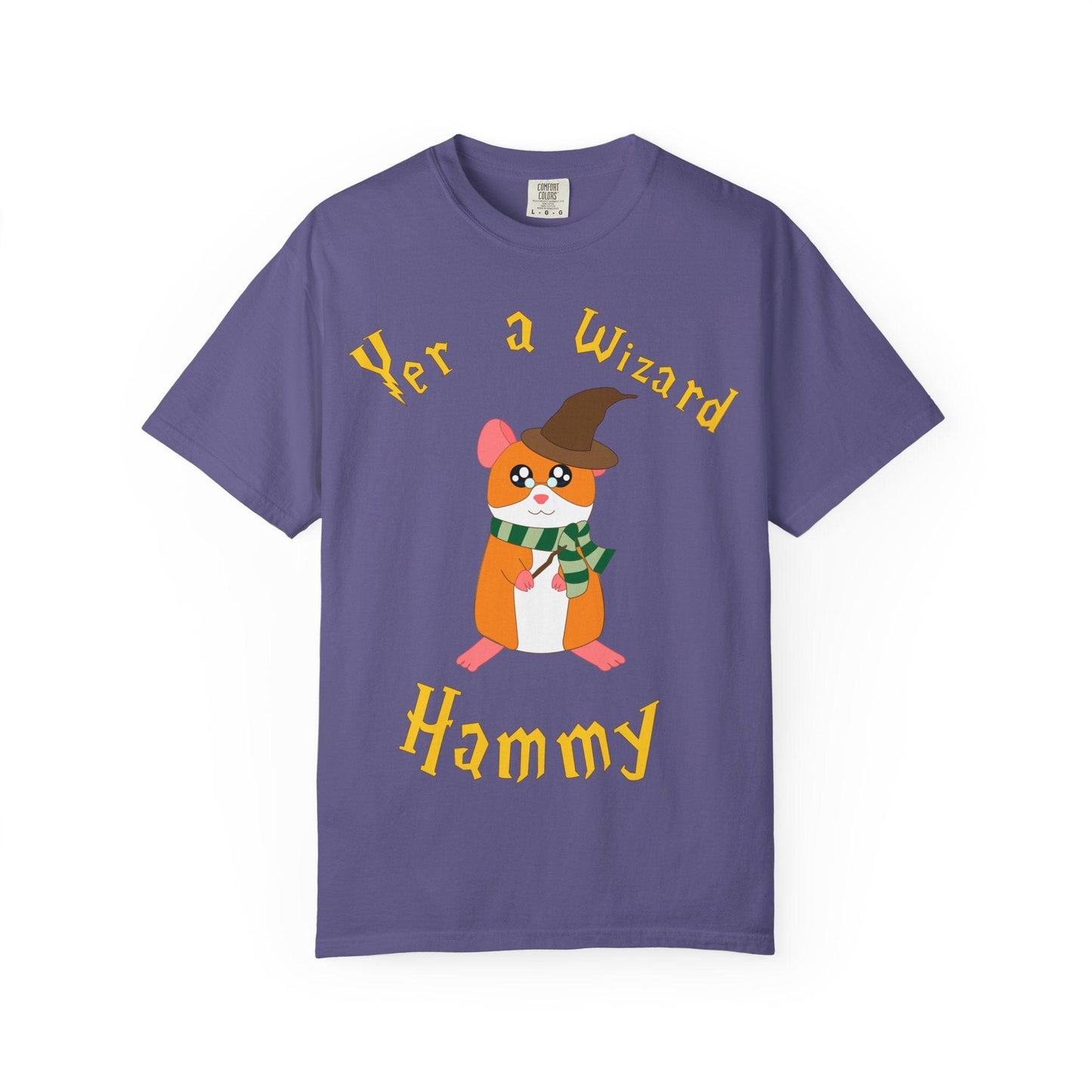 Hammy Wizard Hamster T-Shirt | Cute Wizard Hat Scarf Illustration
