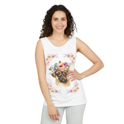 Geeky Goddess Pug Unisex Tank Top