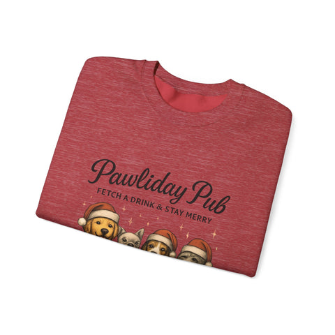 Pawlidday Pub Sweatshirt, Cozy Dog Lover Crewneck, Funny Pet Sweatshirt, Holiday Dog Apparel, Gift for Animal Lovers