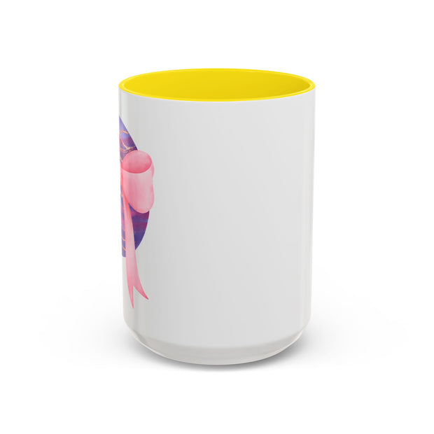 Pink/Purple Planet Wrapped In A Bow Accent Coffee Mug