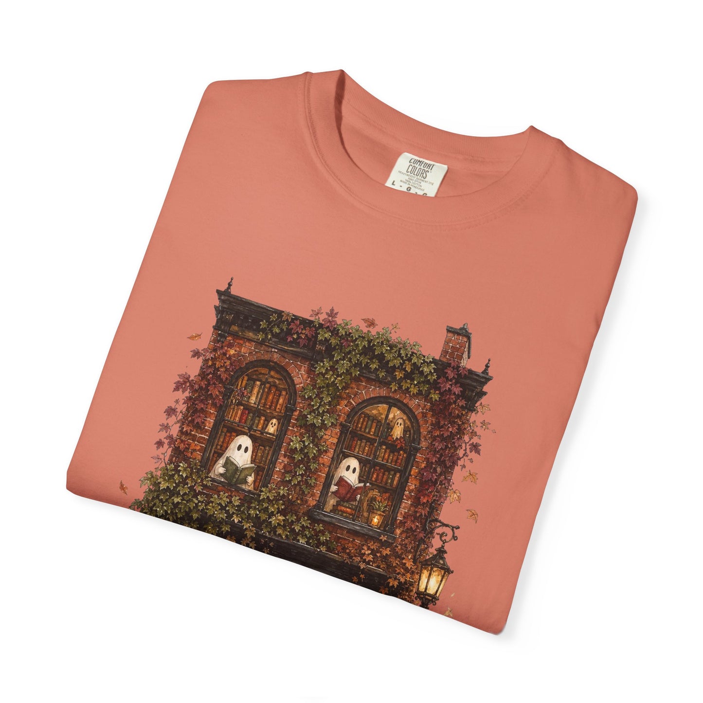 Haunted Bookstore T-Shirt, Cozy Book Lover Halloween Shirt, Ghost Library Tee, Dark Academia Fall Graphic, Spooky Reader Gift