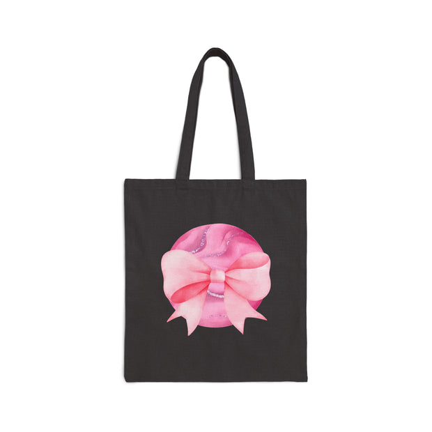 Pink Planet Wrapped In A Bow Cotton Canvas Tote Bag
