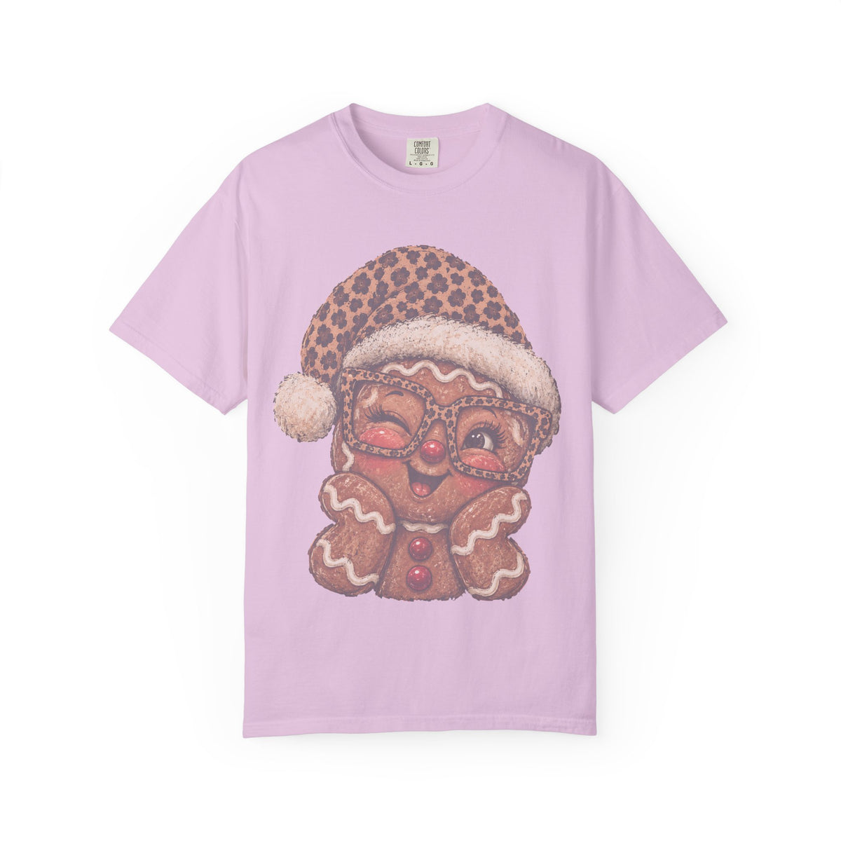 Gingerbread Christmas Shirt, Leopard Gingerbread Tee, Cute Christmas T-Shirt, Retro Holiday Shirt, Gingerbread Lover Gift for Her