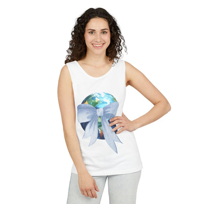 Earth Wrapped In Bow Unisex Tank Top
