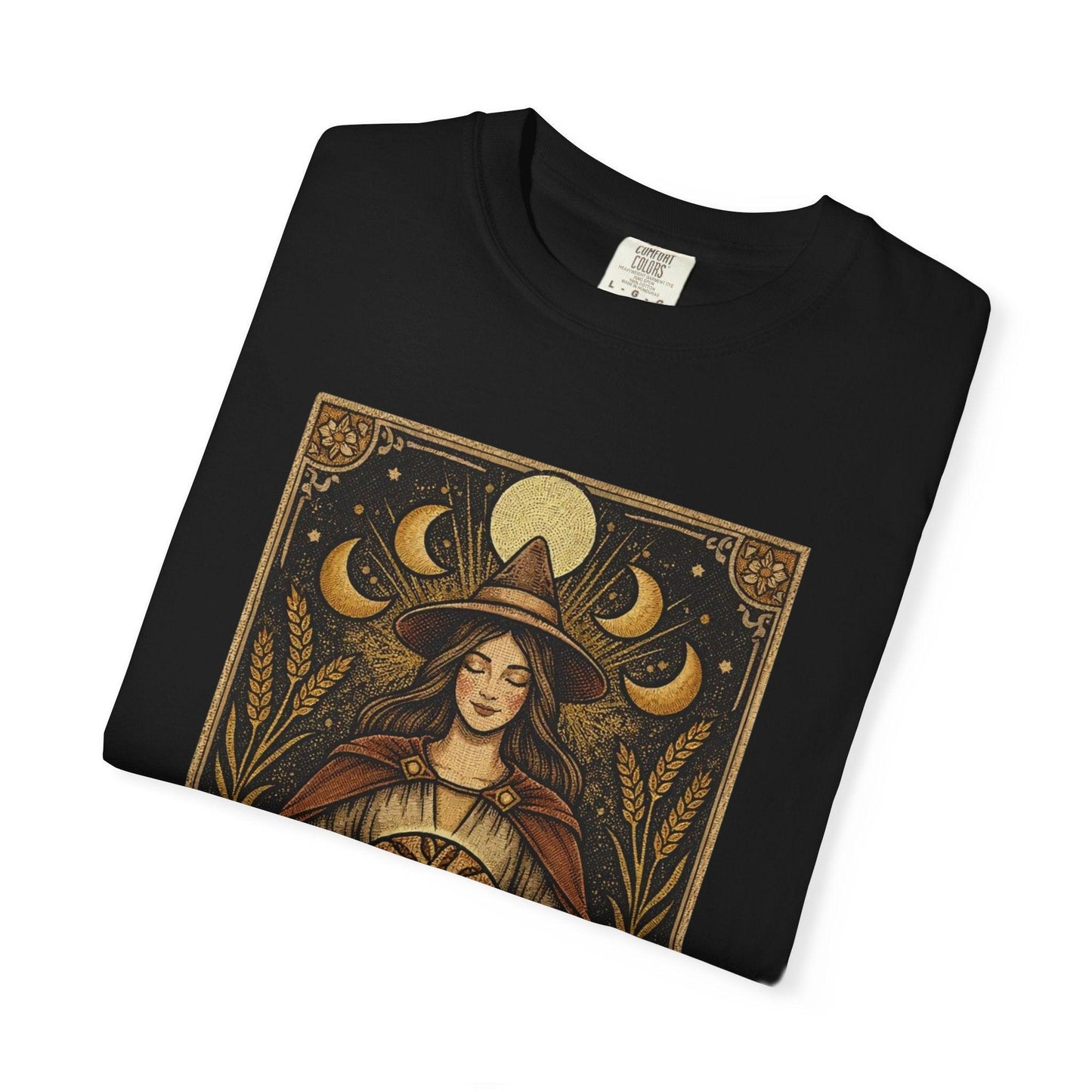 Sourdough Witch T-Shirt | Vintage Witch Art, Moon Phases, Baking Theme