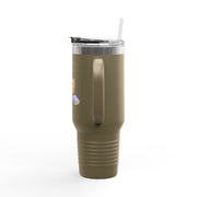 'Feline Good with a Book & Brew' Insulated Travel Mug, 40oz
