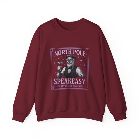 North Pole Speakeasy Crewneck Sweatshirt | Cozy Holiday Gift | Winter Wear | Christmas Sweatshirt | Unisex Comfy Apparel