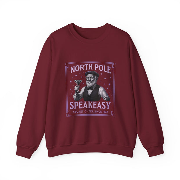 North Pole Speakeasy Crewneck Sweatshirt | Cozy Holiday Gift | Winter Wear | Christmas Sweatshirt | Unisex Comfy Apparel