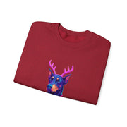 Vibrant Doberman Antlers Sweatshirt, Quirky Animal Crewneck, Cozy Holiday Gift, Fun Winter Apparel, Casual Style Top