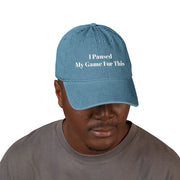 'I Paused My Game For This' Denim Embroidered Cap