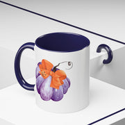 Purple Pumpkin Wrapped In A Bow Accent Coffee Mug