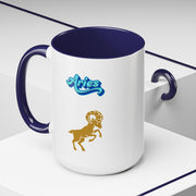 'Aries' Zodiac Accent Coffee Mug