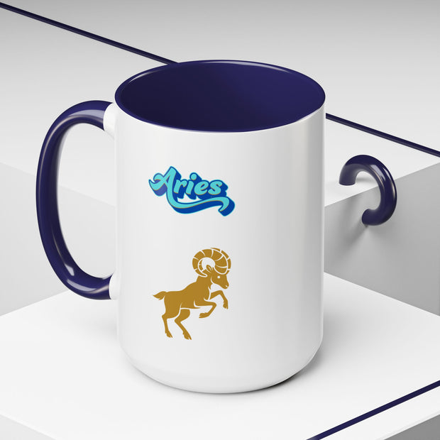 'Aries' Zodiac Accent Coffee Mug