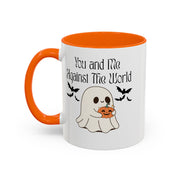 'You and Me Against The World' Accent Coffee Mug