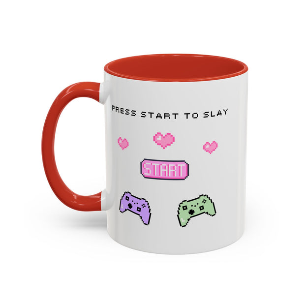 'Press Start To Slay' Accent Coffee Mug