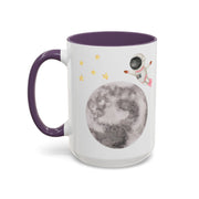 Astronaut Flying To The Moon Accent Coffee Mug