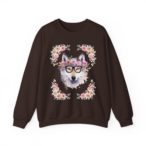 Geeky Goddess Wolf Unisex Crewneck Sweatshirt