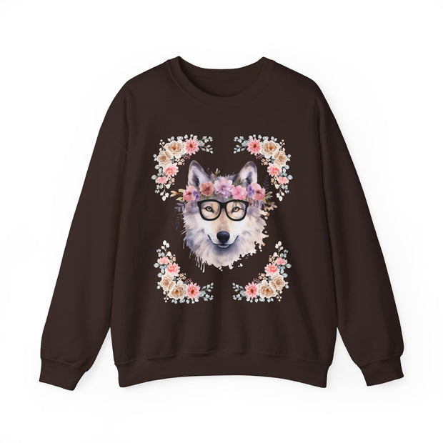 Geeky Goddess Wolf Unisex Crewneck Sweatshirt