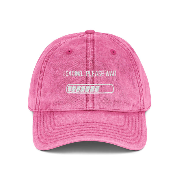 'Loading...Please Wait' Vintage Embroidered Cap
