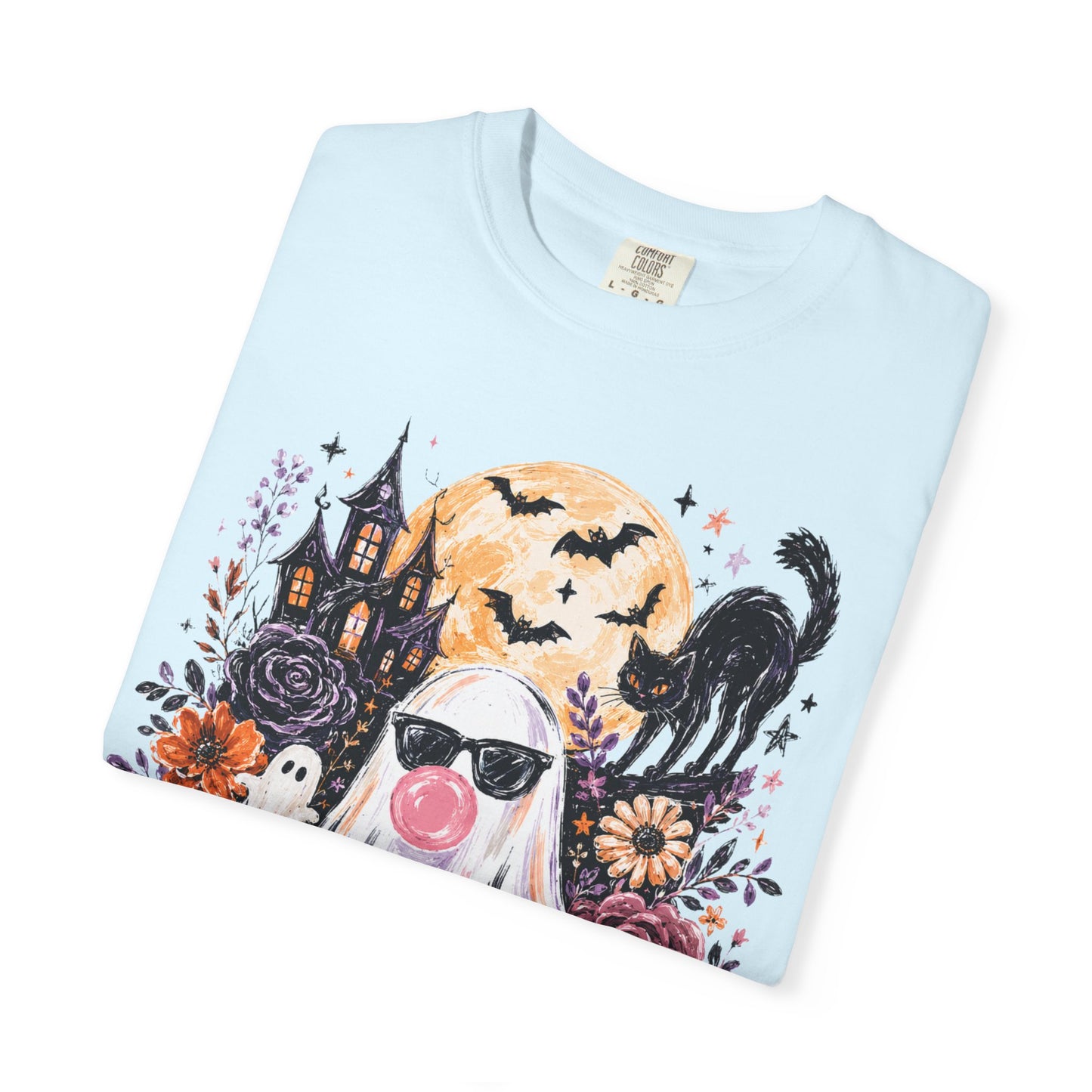 Cute Sunglasses Ghost Halloween T-shirt | Pumpkin, Black Cat, Haunted House