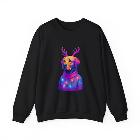 Neon Labrador Reindeer Sweater Sweatshirt | Colorful Dog Christmas Crewneck