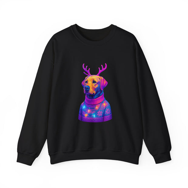 Neon Labrador Reindeer Sweater Sweatshirt | Colorful Dog Christmas Crewneck