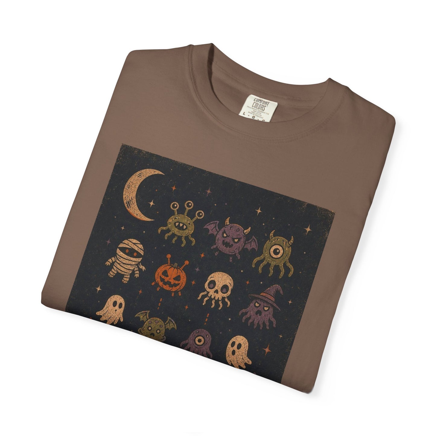 Cute Halloween Witch and Ghosts T-Shirt | Pumpkin Moon Spooky Illustration