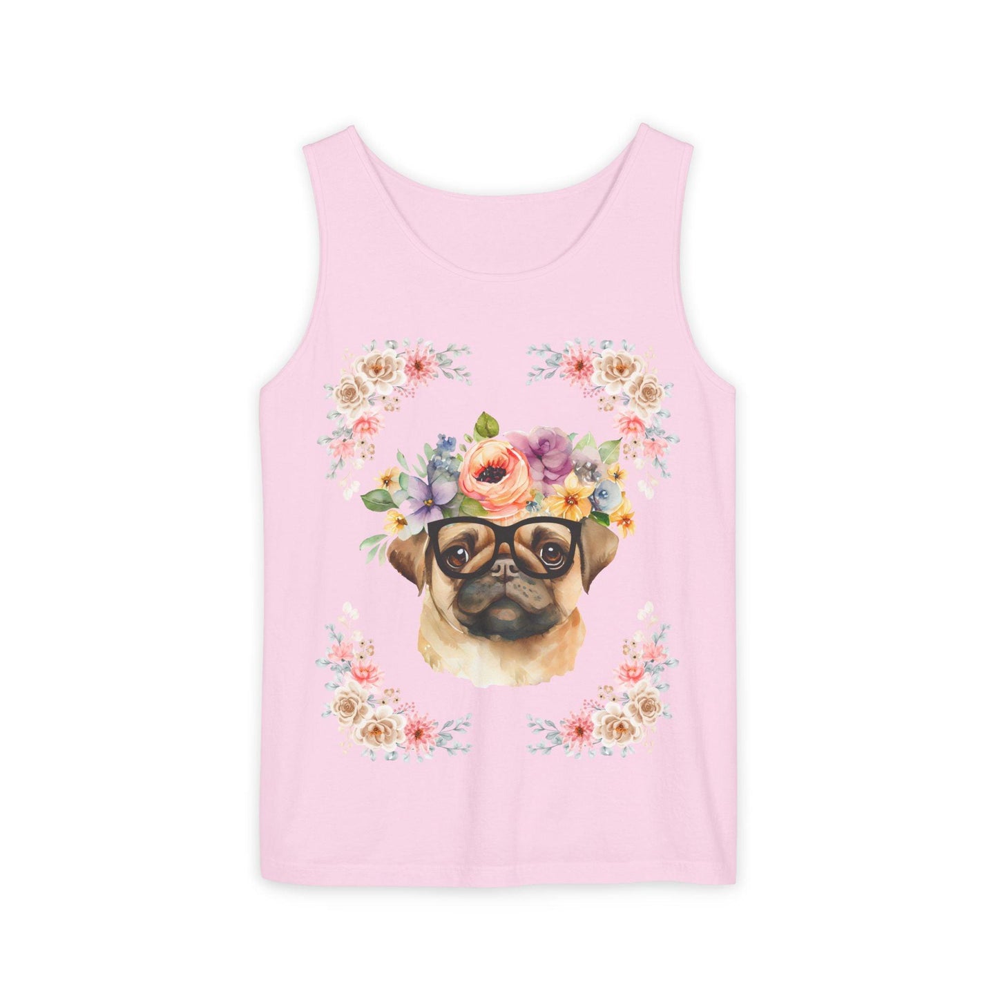 Geeky Goddess Pug Unisex Tank Top