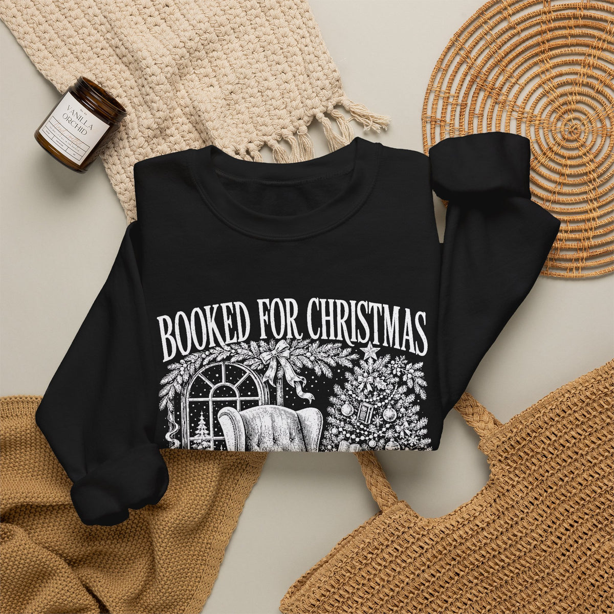 Booked for Christmas Sweatshirt, Book Lover Christmas Crewneck, Cozy Reader Sweater, Bookish Holiday Shirt, BookTok Christmas Gift