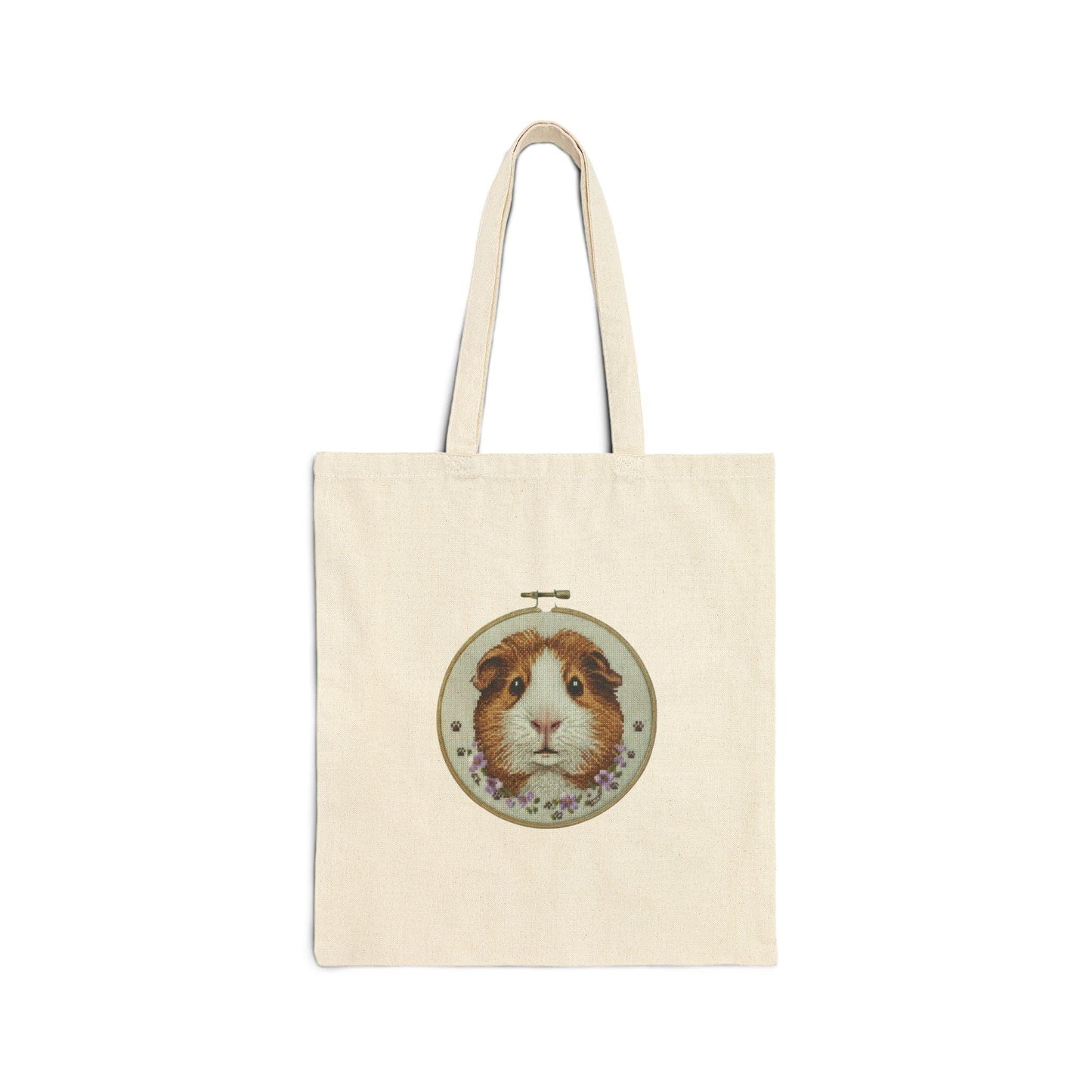Watercolor Guinea Pig Tote Bag | Canvas Shopping Bag, Small Animal Portrait