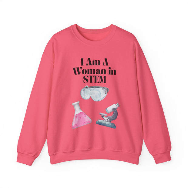 'I Am A Woman In STEM' Scientist Unisex Crewneck Sweatshirt