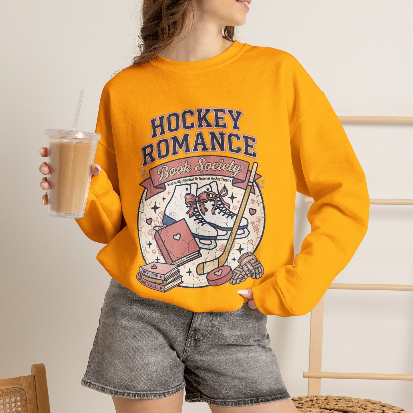 Hockey Romance Sweatshirt, Booktok Hockey Romance Crewneck, Romance Reader Sweatshirt, Cozy Hockey Book Girly Gift