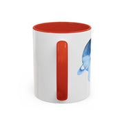 Blue Saturn Wrapped In A Blue Bow Accent Coffee Mug