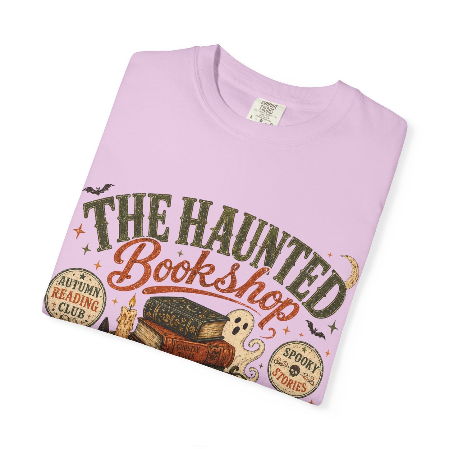 The Haunted Bookshop T-Shirt, Spooky Book Lover Shirt, Cozy Autumn Reading Tee, Halloween Bookstore Graphic, BookTok Reader Gift