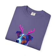 Jack Russell in Reindeer Sweater T-shirt | Neon Holiday Dog Design